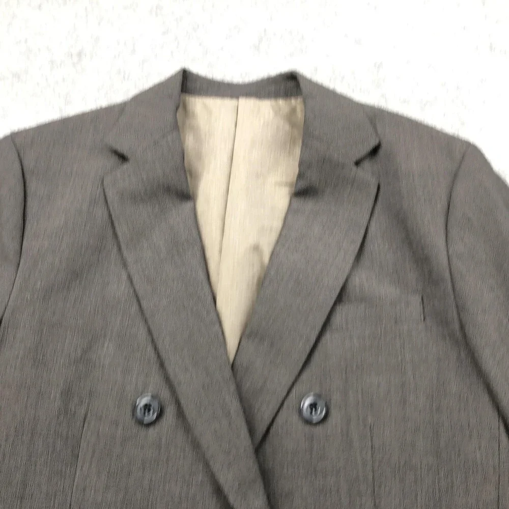 Zara Man Blazer Mens 40 Gray Double Breasted Patch Pocket Sport Coat Jacket